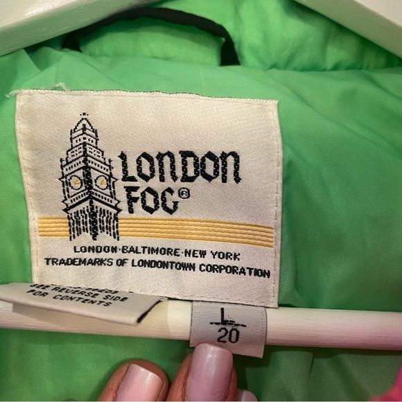 Vintage London Fog Black and Neon Jacket Size Large - Picture 6 of 12